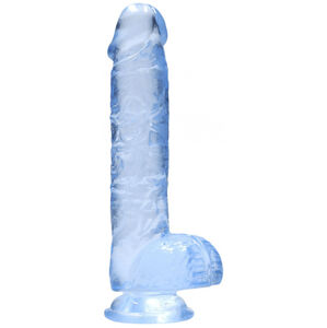 Realistické dildo Clear Pleasure (15 cm), modré