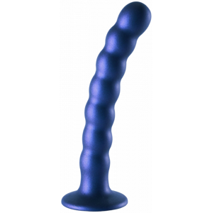 Anální kuličkové dildo Beaded Lust (17 cm), modré