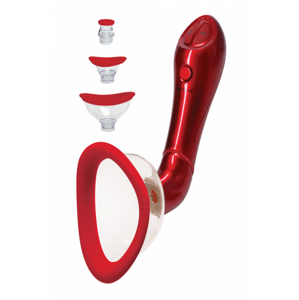 Automatická vibrační pumpa na vaginu, klitoris a bradavky Multiple Euphoria, červená