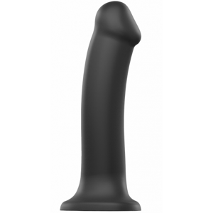 Strap-On-Me ohebné dildo z dvojitého silikonu (20 cm), černé + dárek Toycleaner