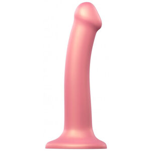 Strap-on-me dildo s přísavkou Metallic Shine M (18 cm), růžové