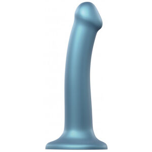 Strap-on-me dildo s přísavkou Metallic Shine M (18 cm), modré
