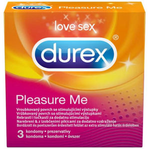 Durex Pleasure Me – vroubkované kondomy (3 ks)