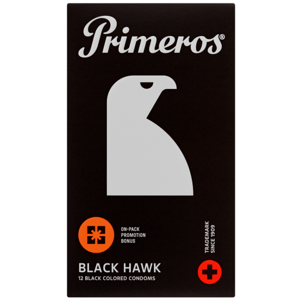 Primeros Black Hawk – černé kondomy (12 ks)