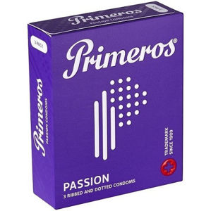 Primeros Passion – vroubkované kondomy (3 ks)