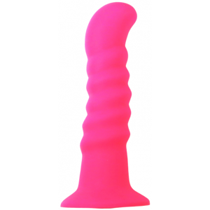 Silikonové dildo s přísavkou Hot Pink (18 cm) + dárek Toybag