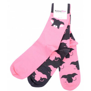 Merch – hravé sloní ponožky Růžový Slon (3 ks), S