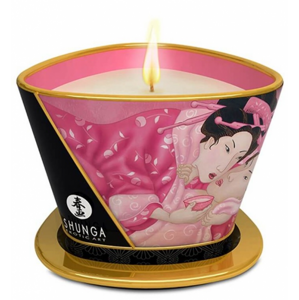 Shunga libido stimulující masážní svíčka Magic Rose (170 ml)