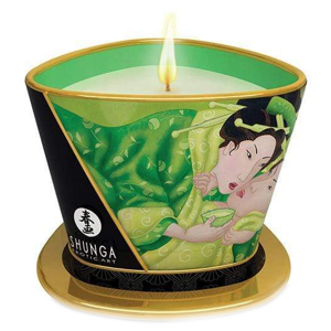 Shunga libido stimulující masážní svíčka Relaxing Green Tea (170 ml)