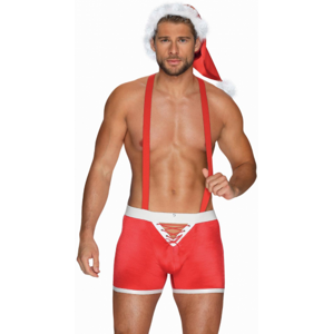 Obsessive Mr. Claus vánoční kostým s čepicí, L–XL